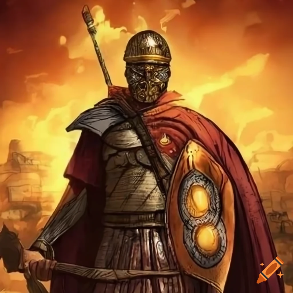Fantasy Battle Romans Epic Comic Style