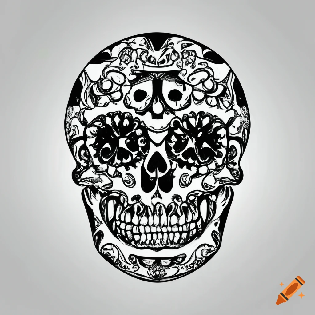 easy day of the dead skulls drawings