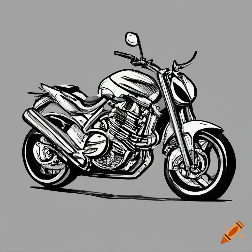 Sketch Of Yamaha Bike - Desi Painters