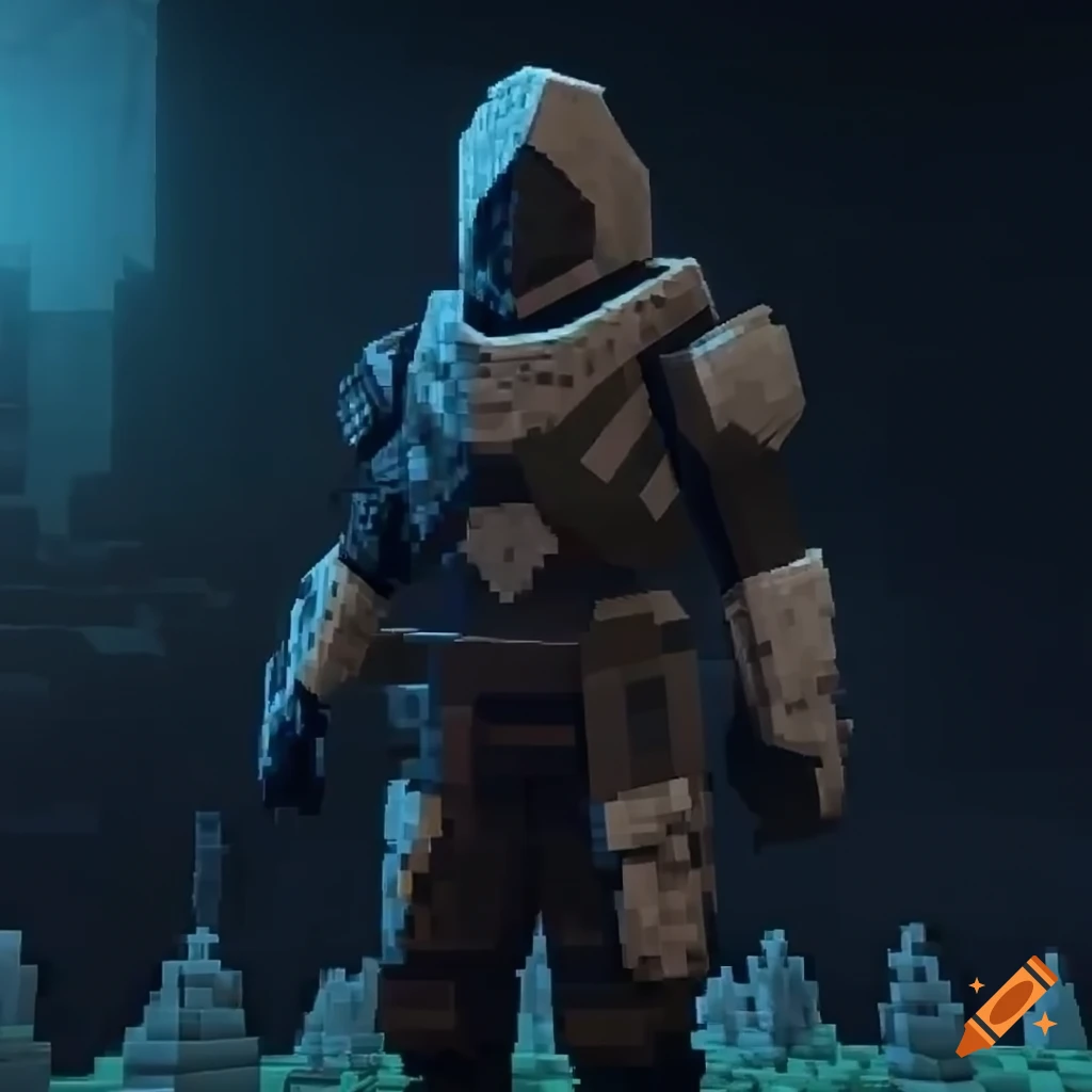 Destiny 2 in minecraft on Craiyon