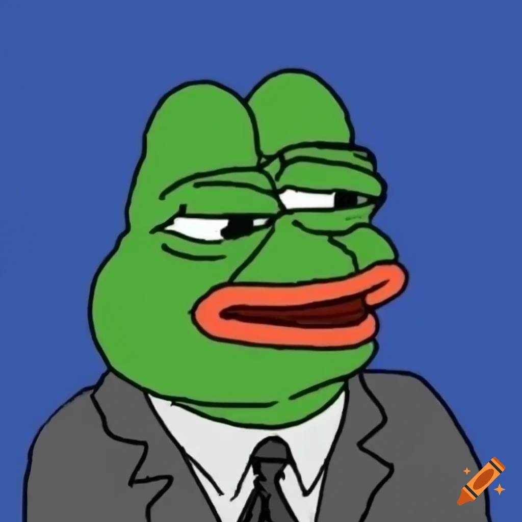 Meme pepe the frog as businessman hd