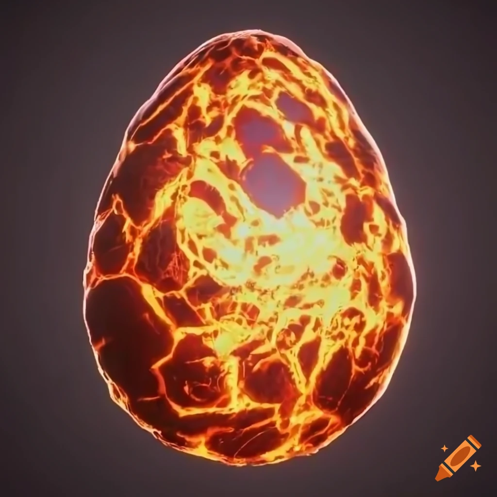 Egg made of lava unreal engine rendering on Craiyon