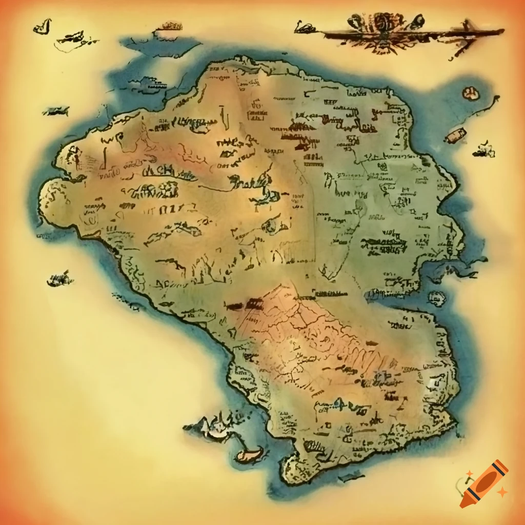 Map by J.R.R tolkien on Craiyon