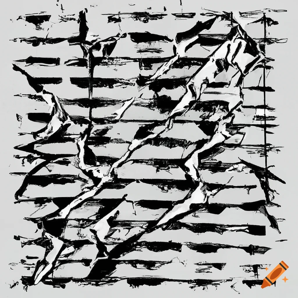 Lightning broken glass fire sheet music drawing by yoji shinkawa