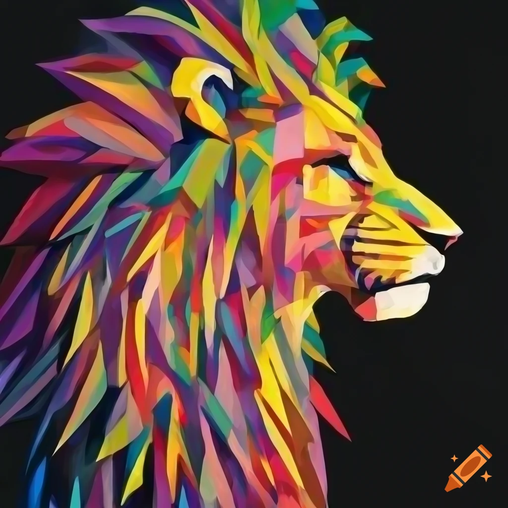 lion side profile roaring