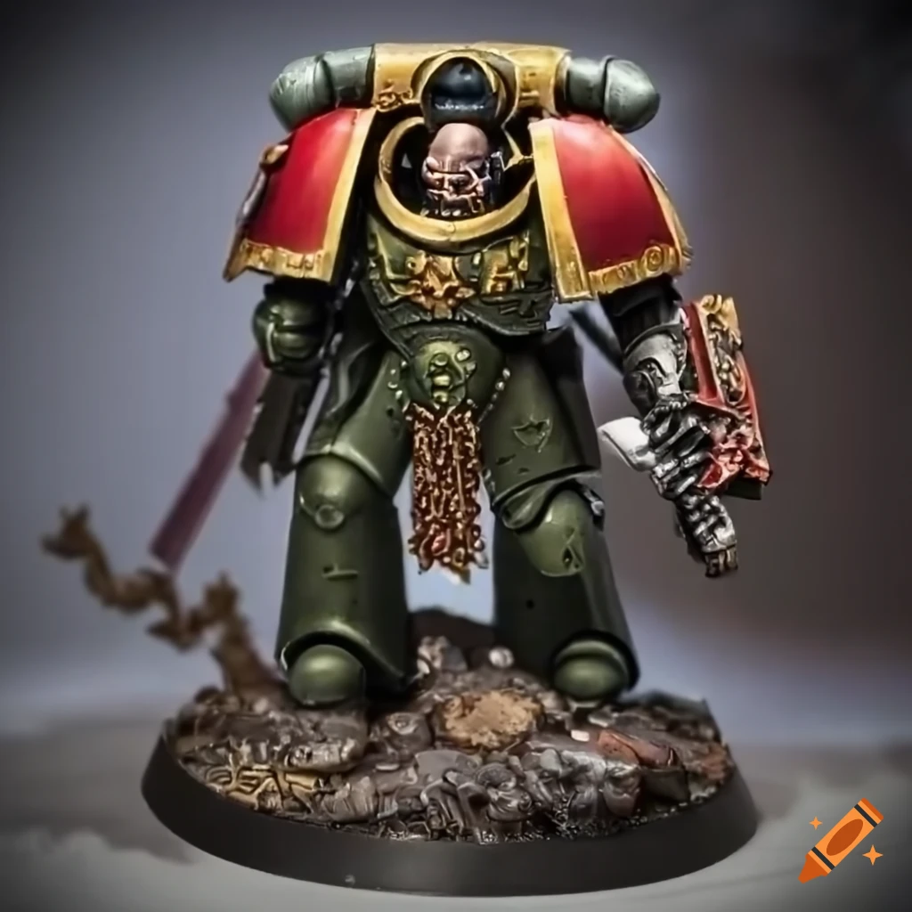 Warhammer 40k miniature of a primaris space marine captain on Craiyon