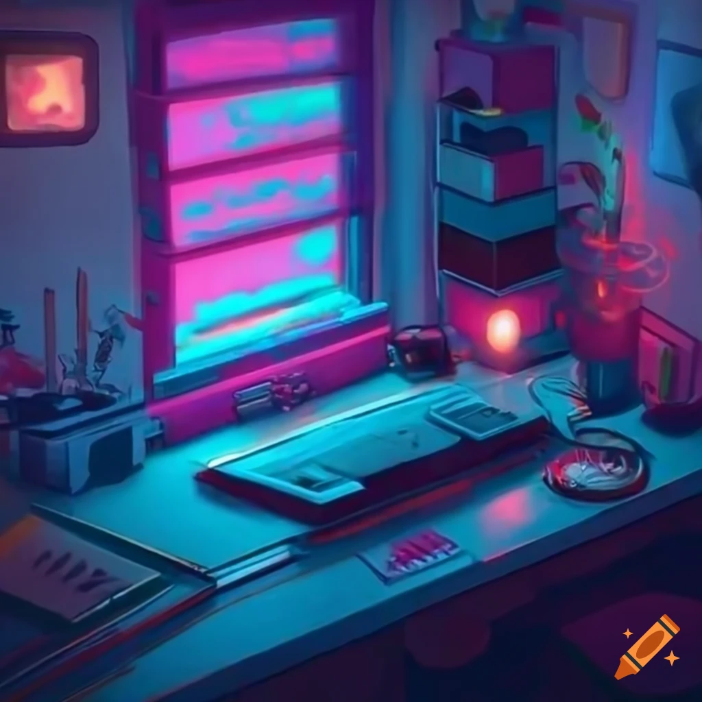 Lofi music room 4k, high detail, clarity on Craiyon