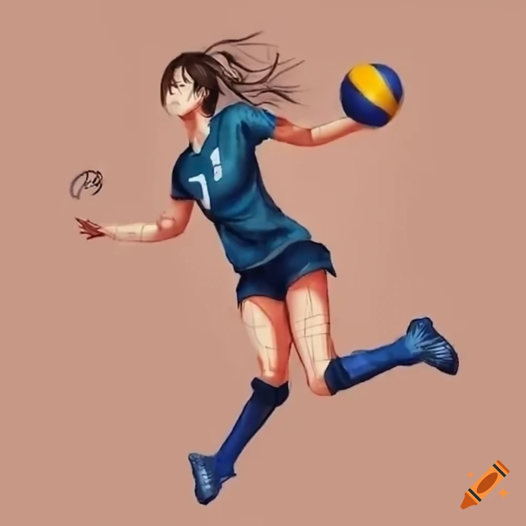 Premium Photo | Anime Elegance Meets Waifu Charm Digital Art Spotlight on  Japanese Kawaii Volleyball Player