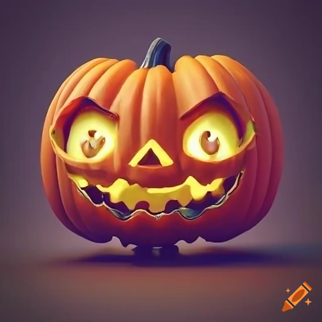 Cute stylized humanoid pumpkin