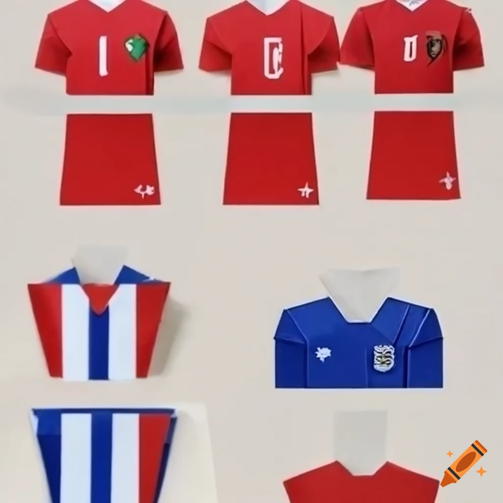 Origami shirt, world cup national football team kit, origami folded paper  craft on Craiyon