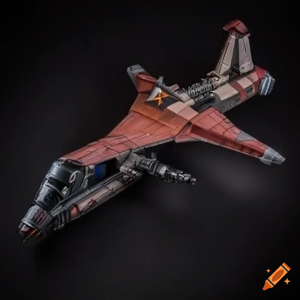 Starwars fighter with soviet colors on Craiyon
