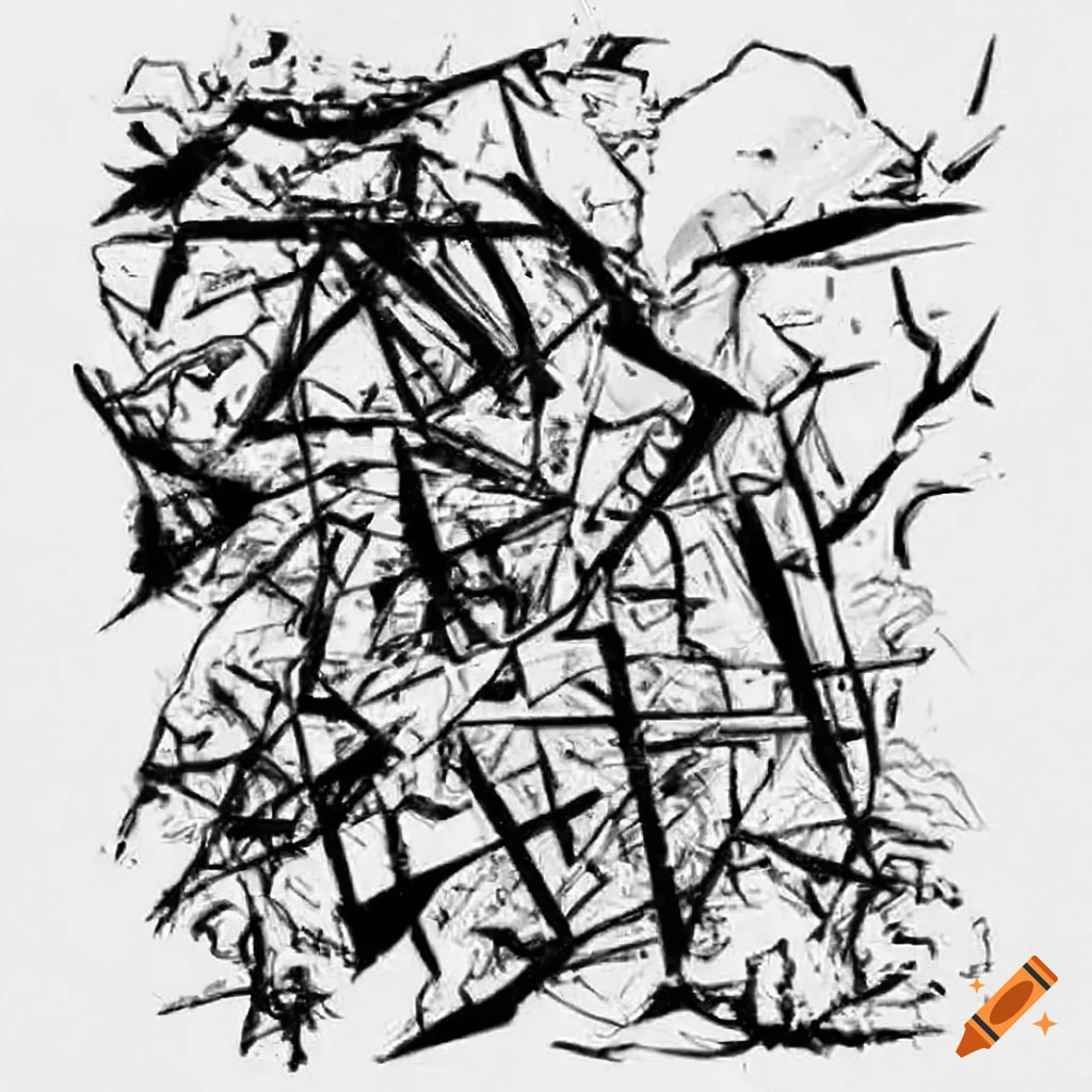 Lightning broken glass fire sheet music drawing by yoji shinkawa