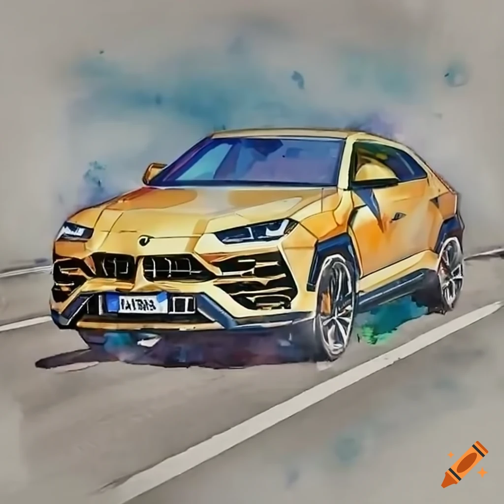 How to draw a Lamborghini Urus step by step - YouTube