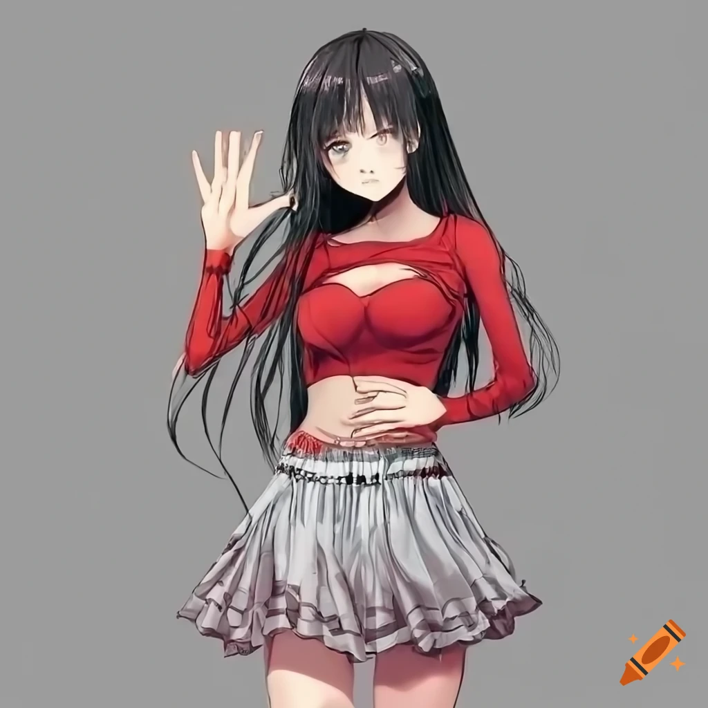 Anime Girl - Crop Top - Frankly Wearing