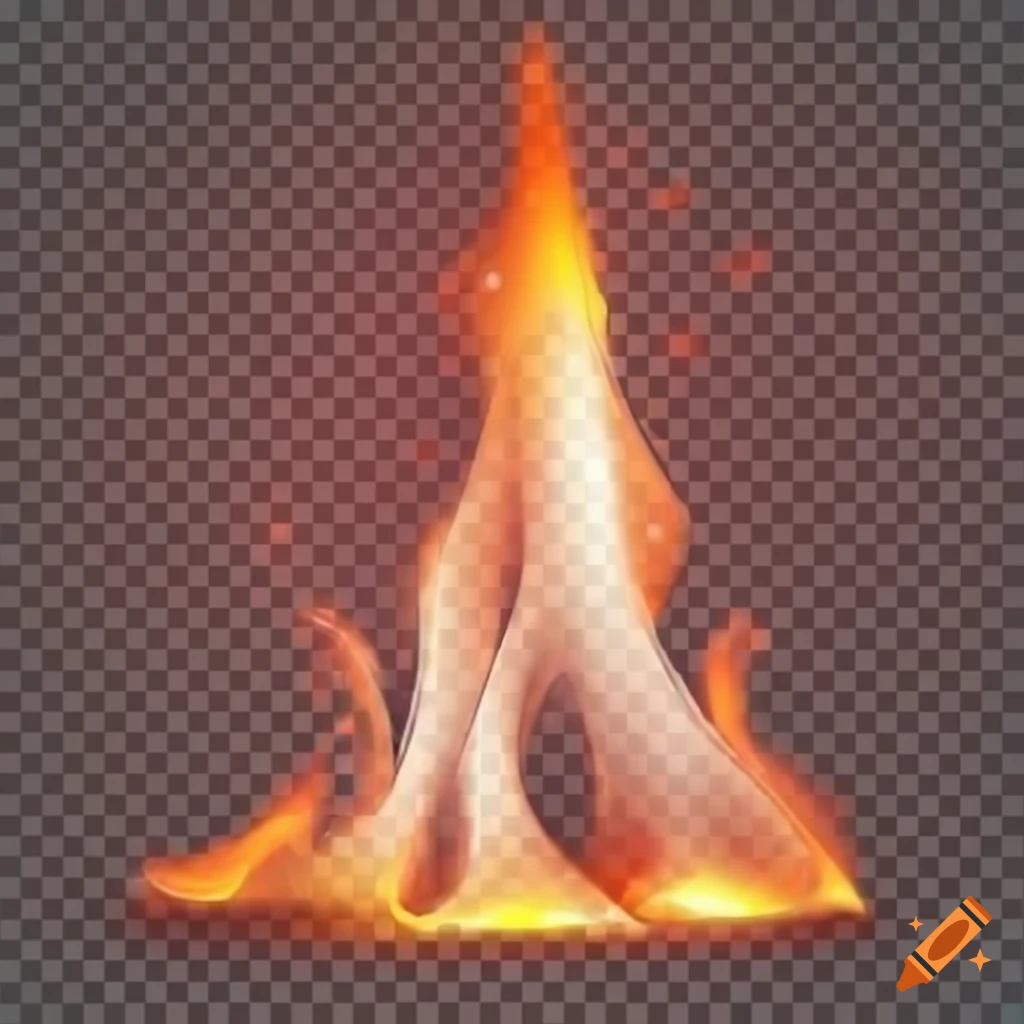 Fire with transparent background on Craiyon