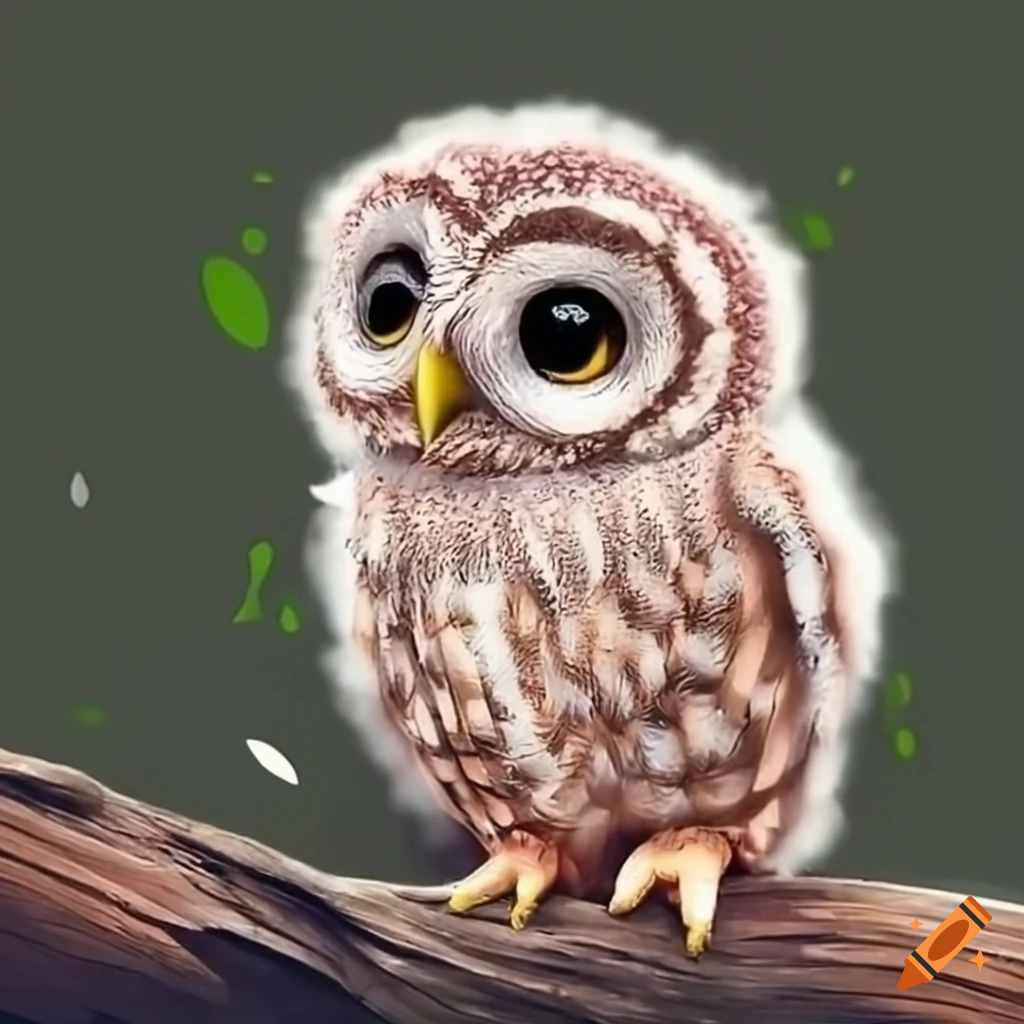 Baby owl, boy, cute face on Craiyon