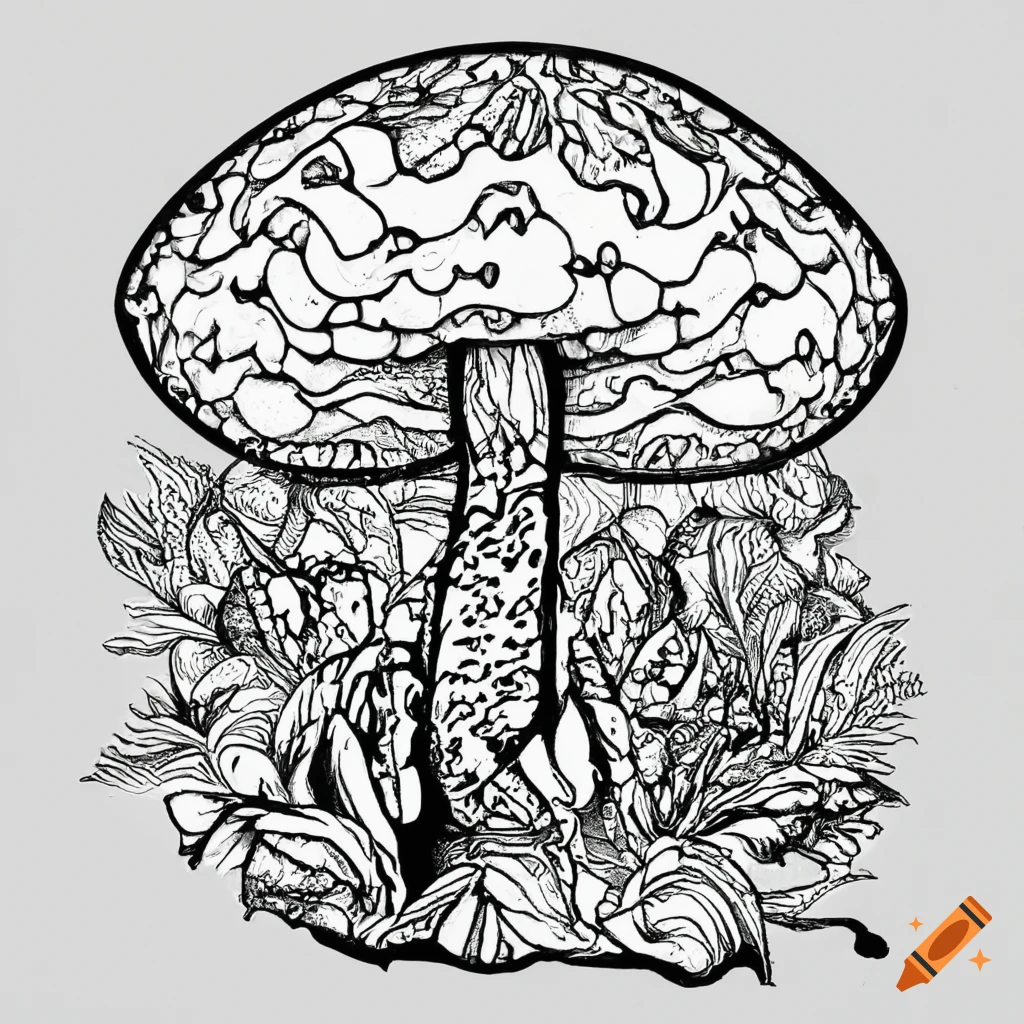 Mushroom amanita for coloring book pages drawing Vector Image