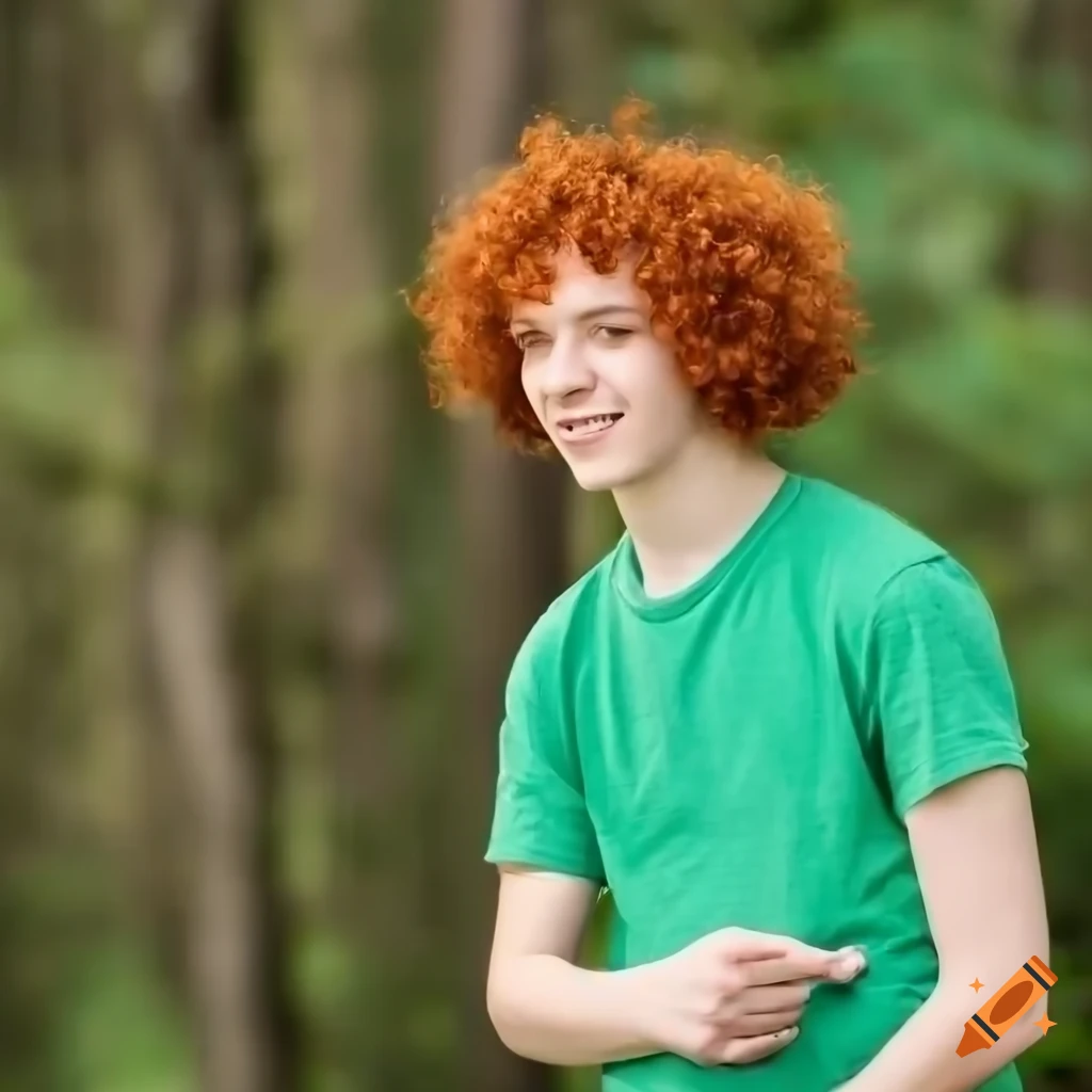 Image of a guy with wavy red hair and casual hairstyle on Craiyon