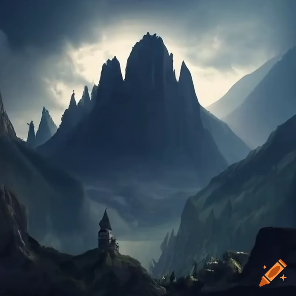 A mysterious town inside a mountain on Craiyon