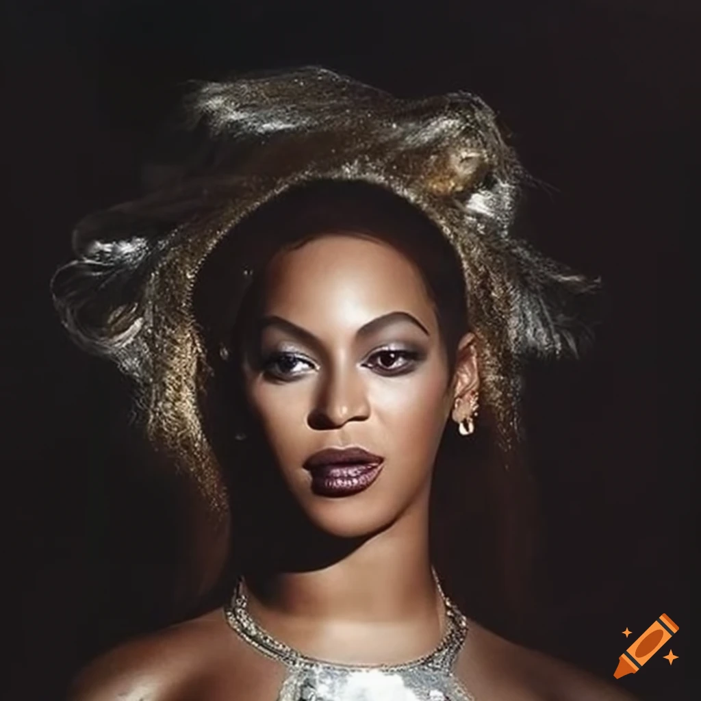 Beyoncé with a silver horse on Craiyon
