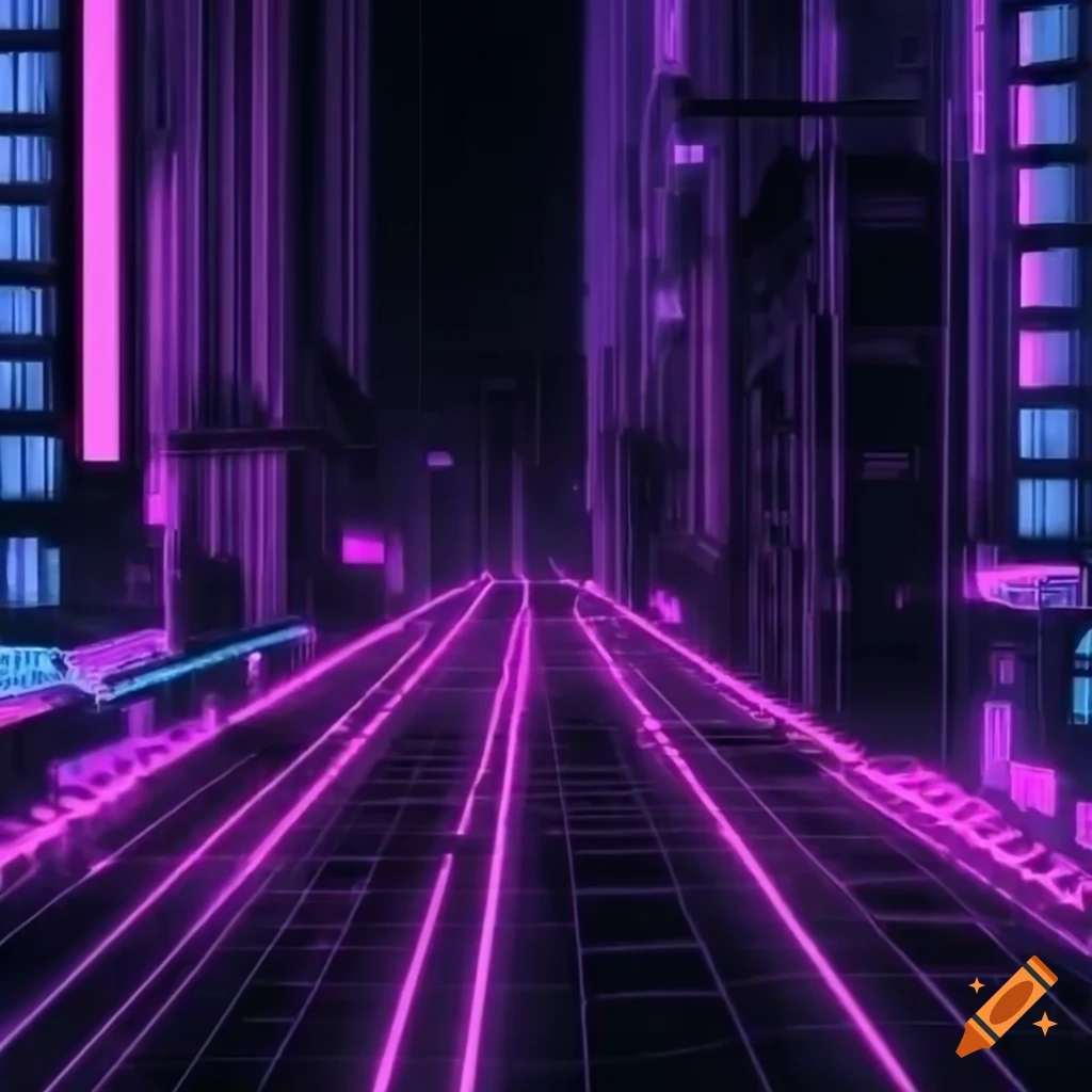 4k neon city synthwave matrix code