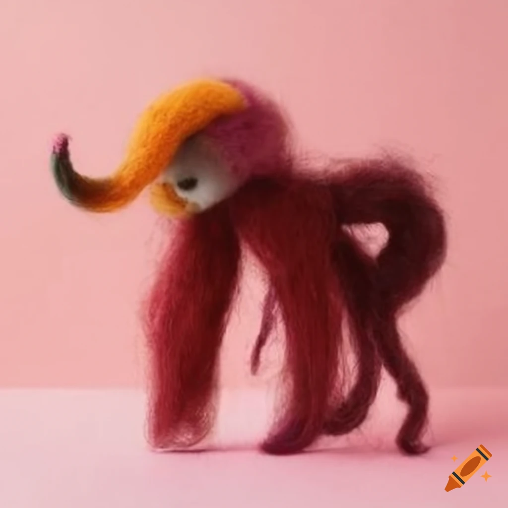 Felted wool fashion show creatures