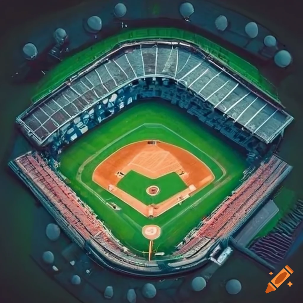 A baseball stadium from above on Craiyon