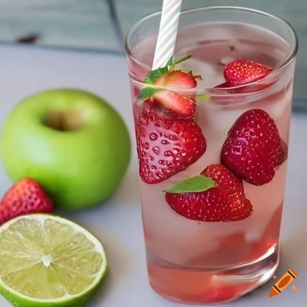 Strawberryapple flavored water with lime