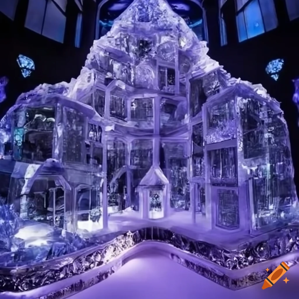 the inside of a mansion made out of crystals