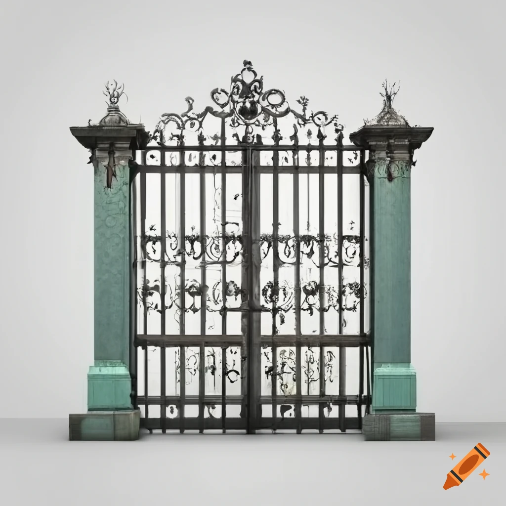Beautiful gate white background