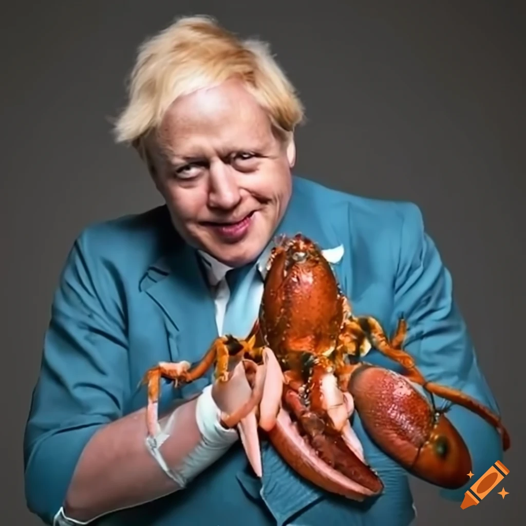 Al johnson holding a lobster