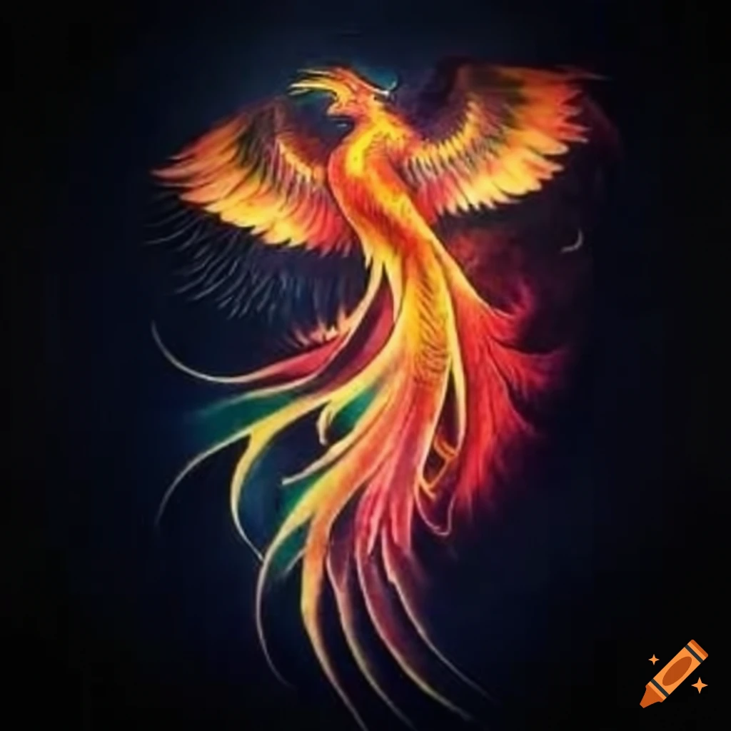 Flaming Phoenix Vector Illustration Ideal for Body Art or Tattoo Stock  Vector - Illustration of flaming, fire: 262546060