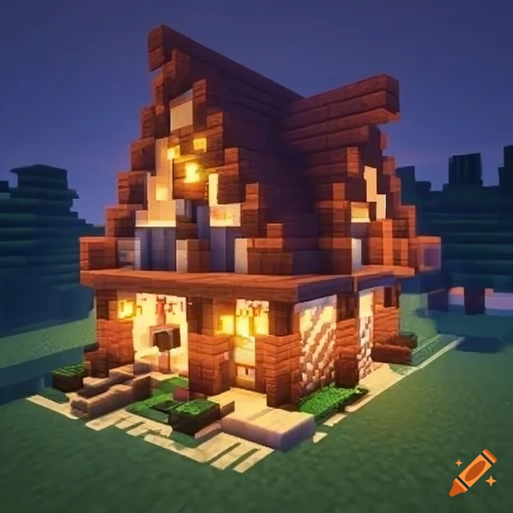 Minecraft house design on Craiyon