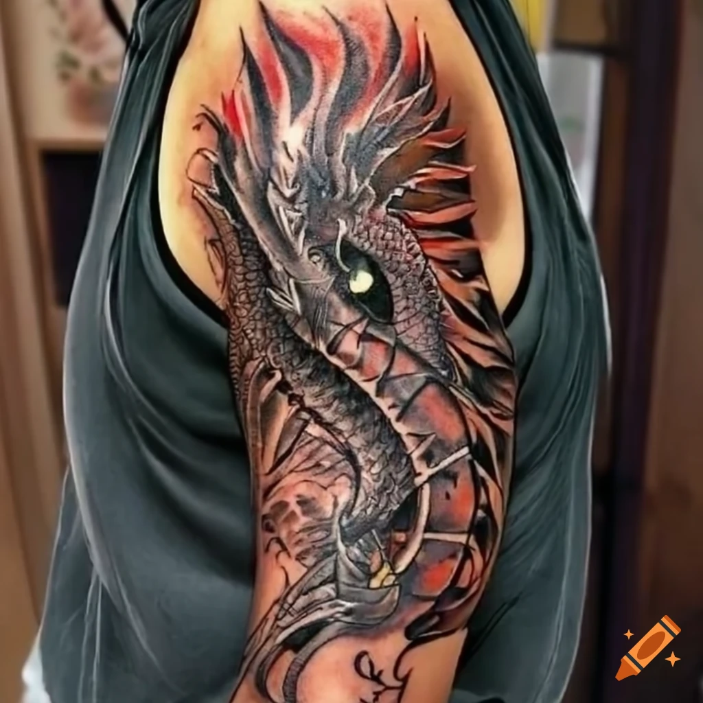 dragon back tattoo by in-the-mind-of-ai on DeviantArt