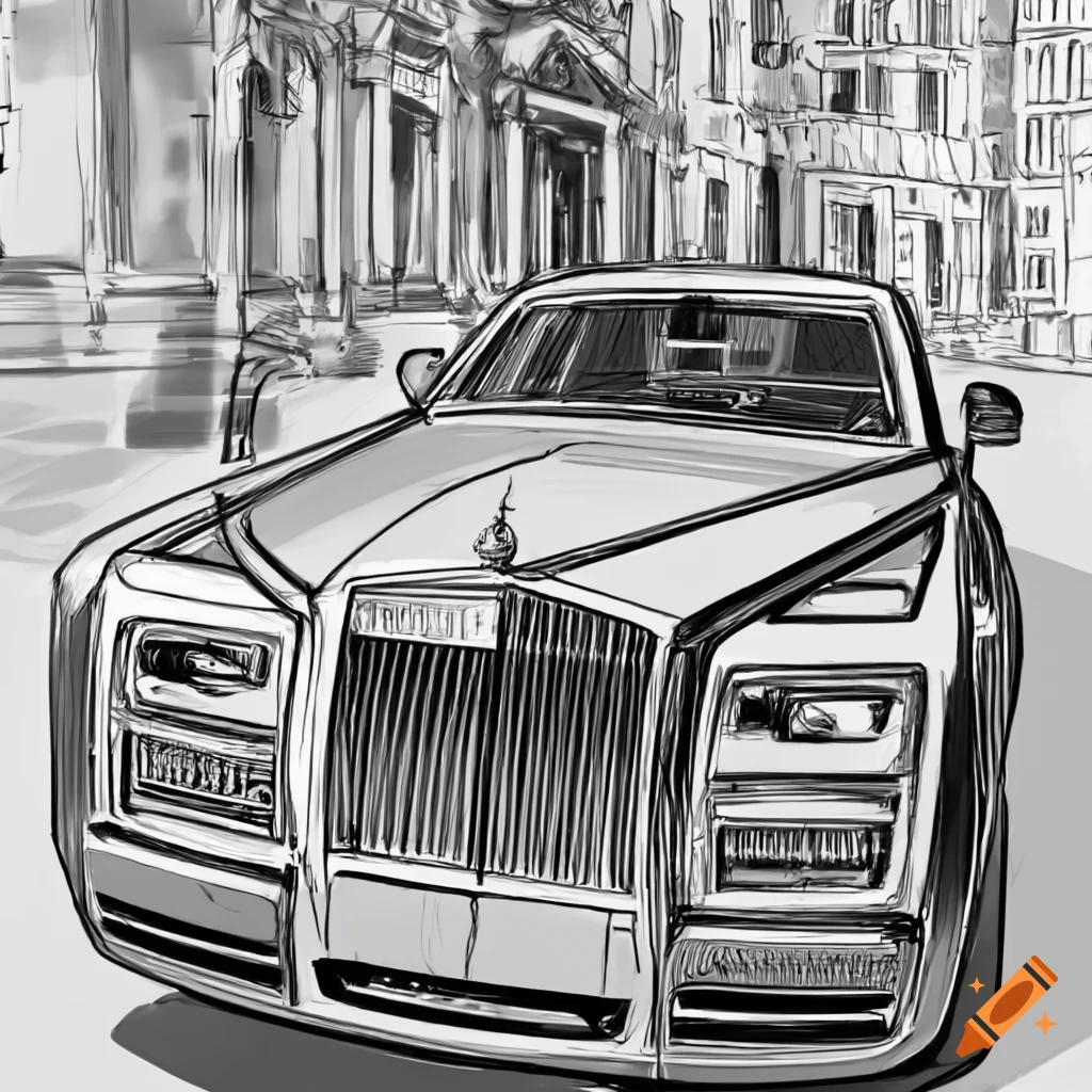 Premium PSD | Beautiful portrait of a rolls royce vehicle car limousine ai  vector art digital illustration image