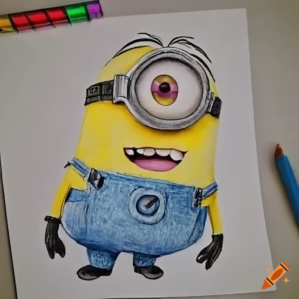 Dave-Minion Cartoon Drawing with Coloured Pencil - YouTube
