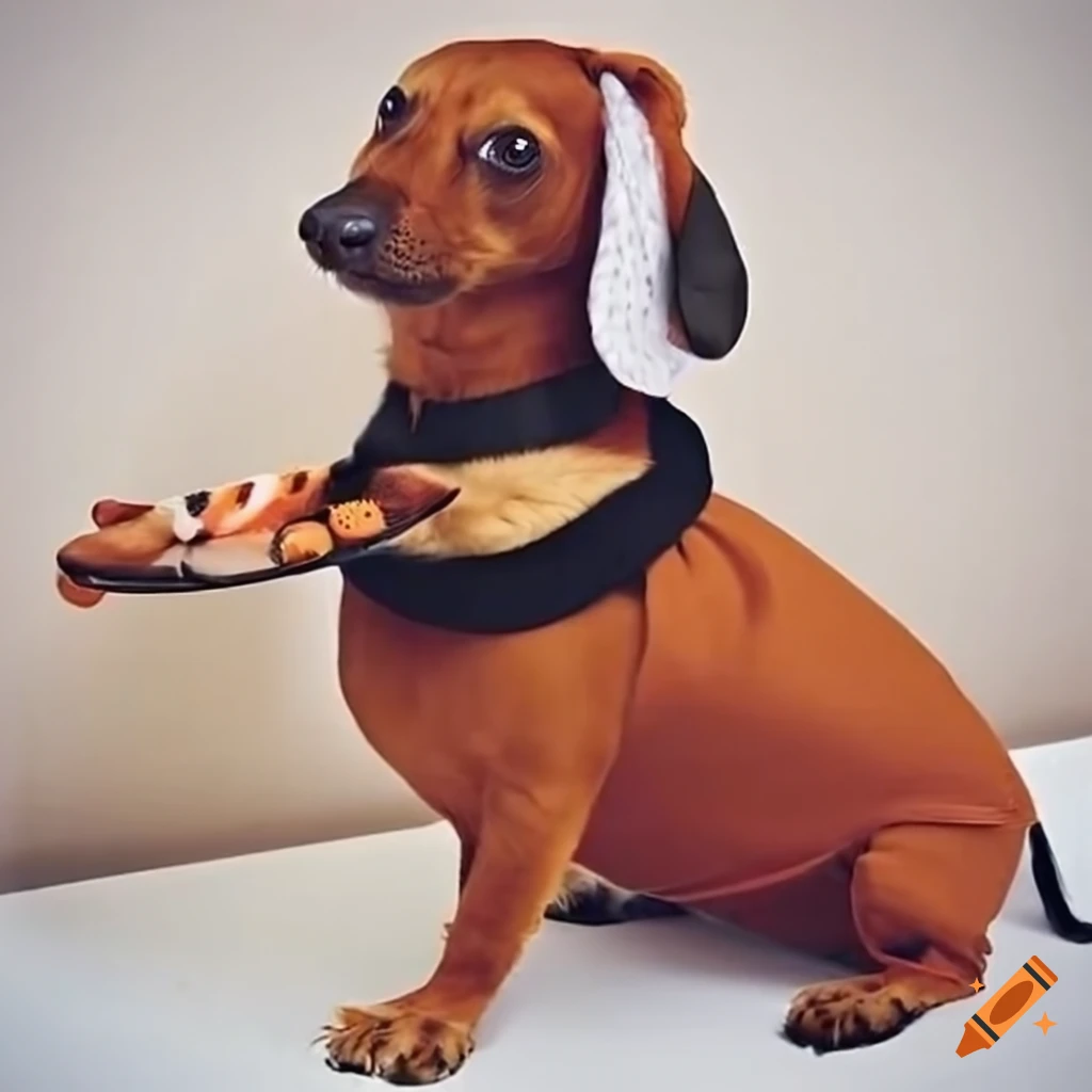 Wiener dogs cute halloween costume party on Craiyon