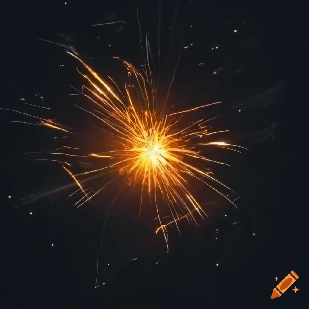 out of space with a glow of gold sparks along with waves of bluw light heading across the screen. black voids are seen in the background