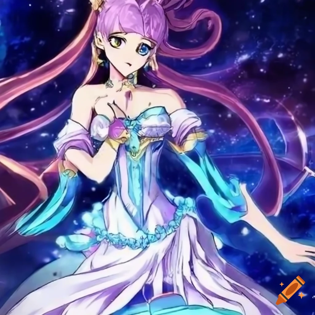 Beautiful anime art, magical anime princess, dynamic art, yugioh card