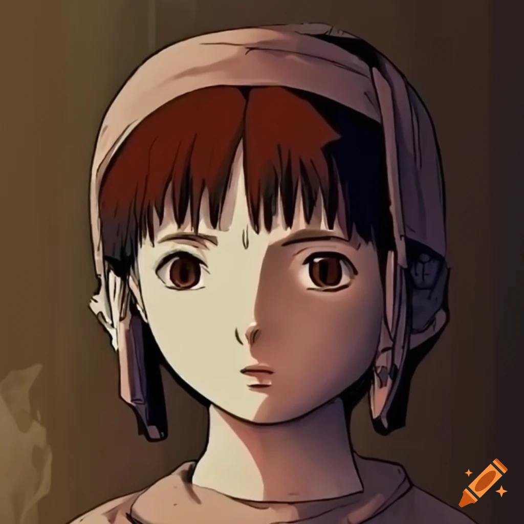 Lain from serial experiments lain wearing arabic clothing on Craiyon