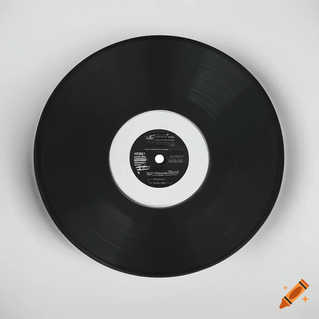Black and white vintage vinyl disc