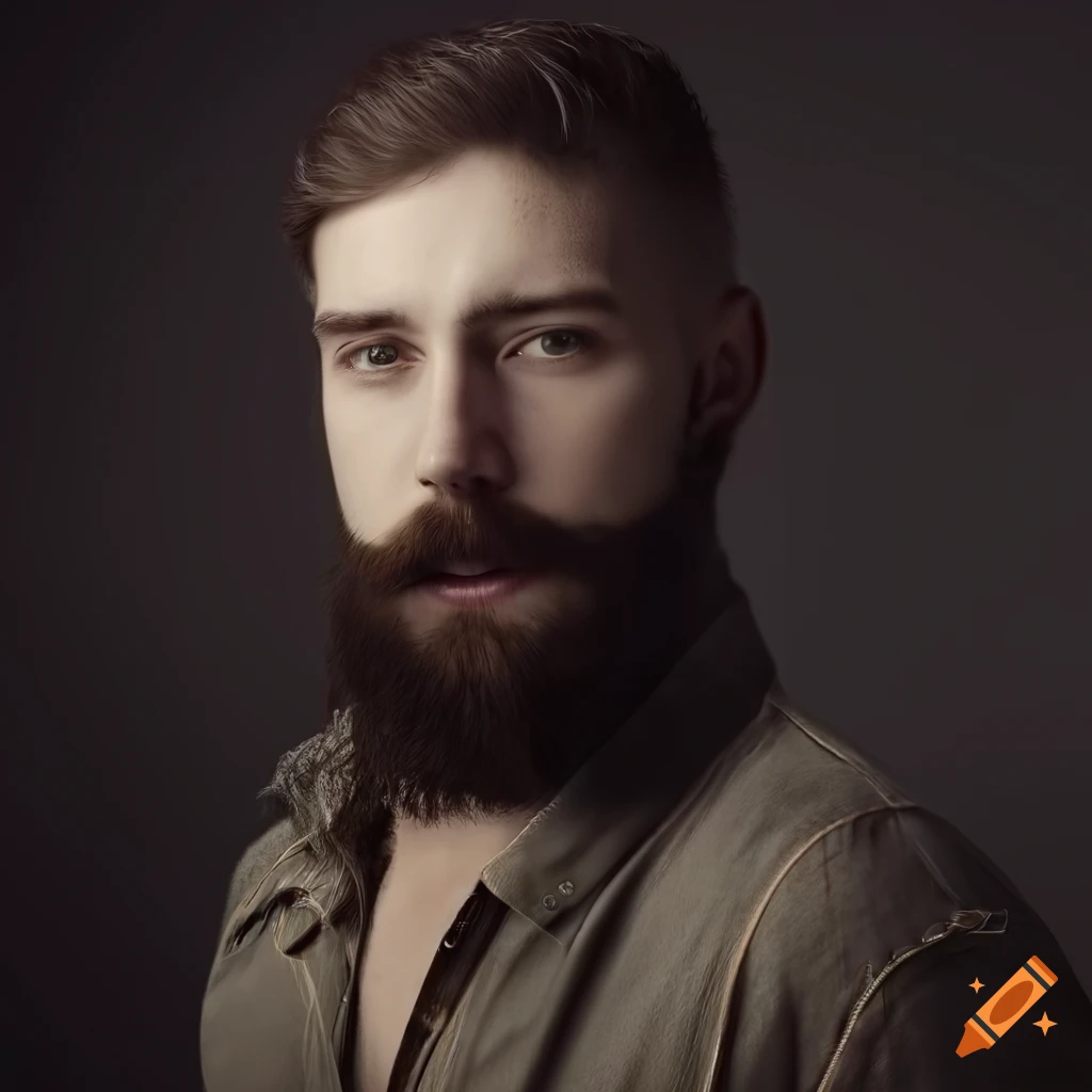 Photorealistic twentysomething male hipster with a beard