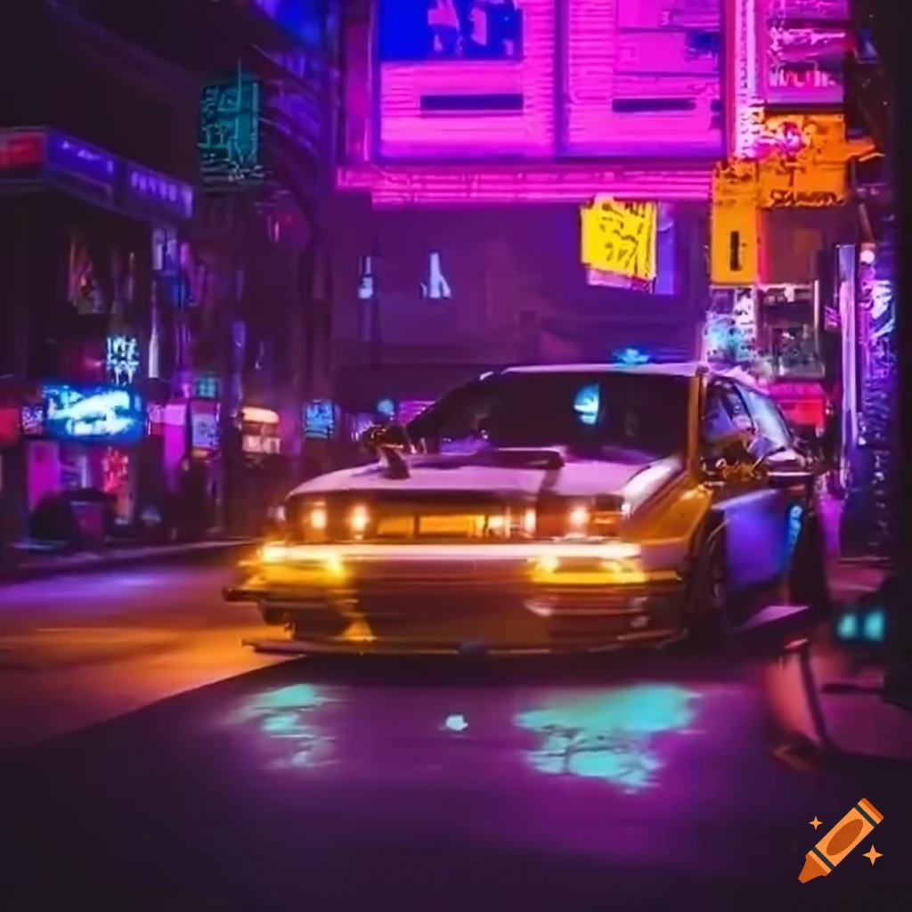 Cyberpunk street racing on Craiyon