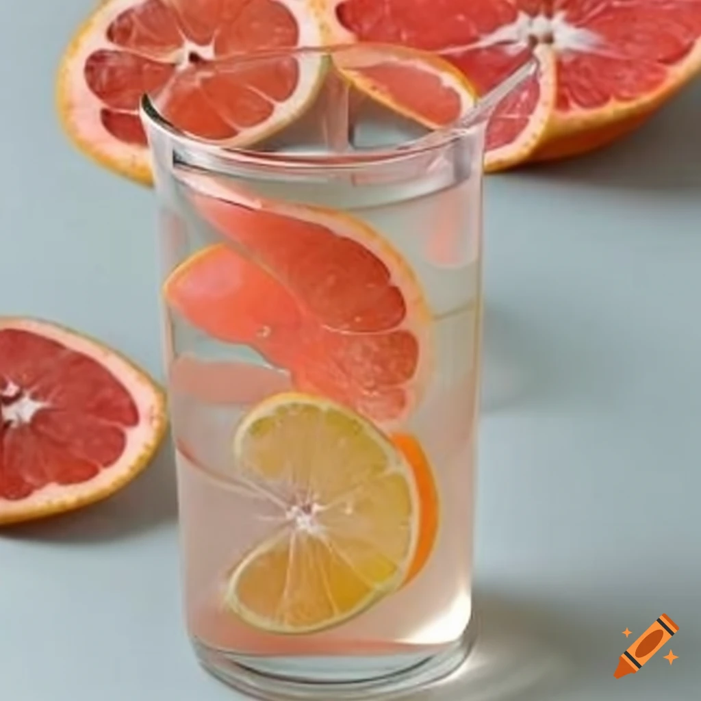 Grapefruitginger flavored water on Craiyon