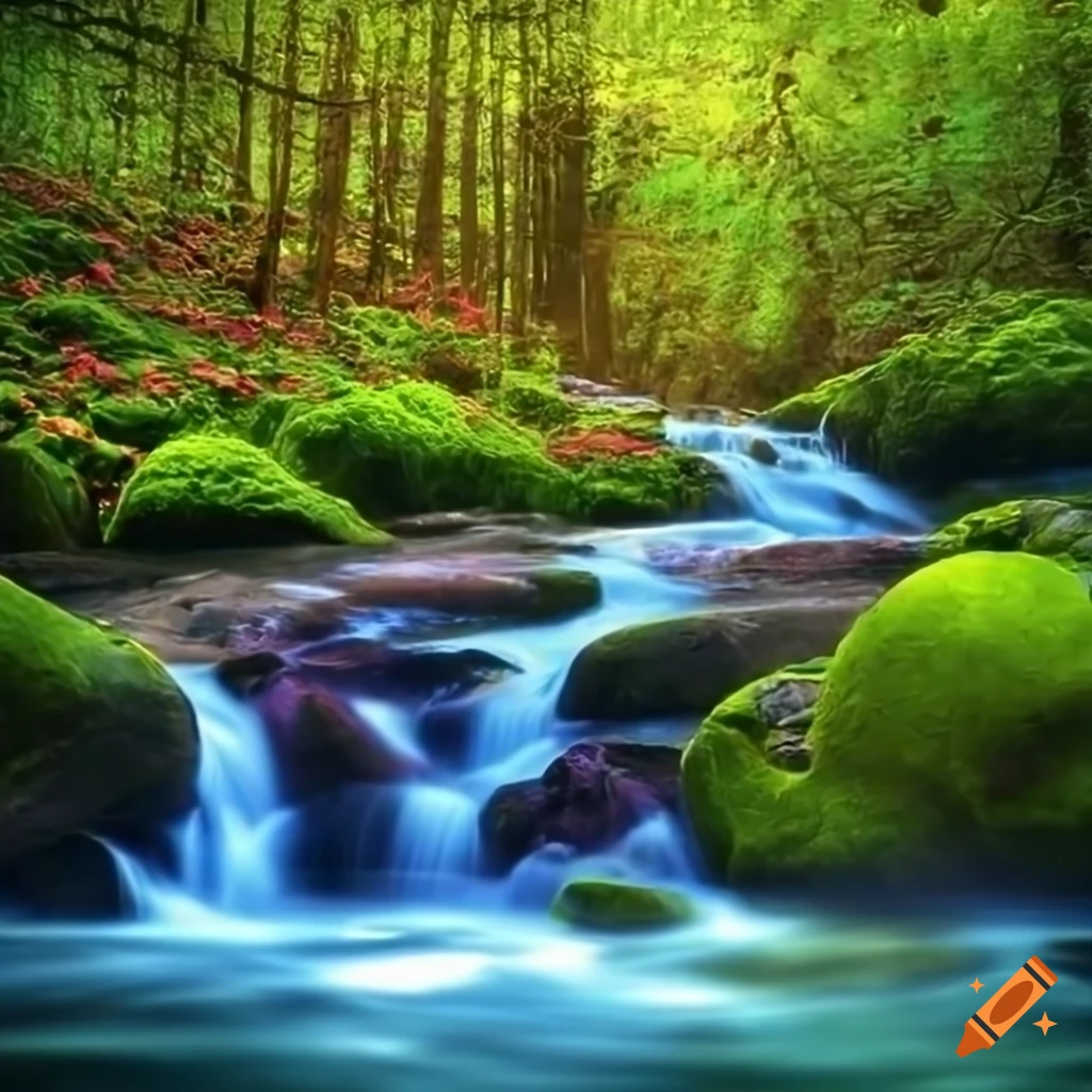 32bit, hd quality images for water flowing through the rocks with ...