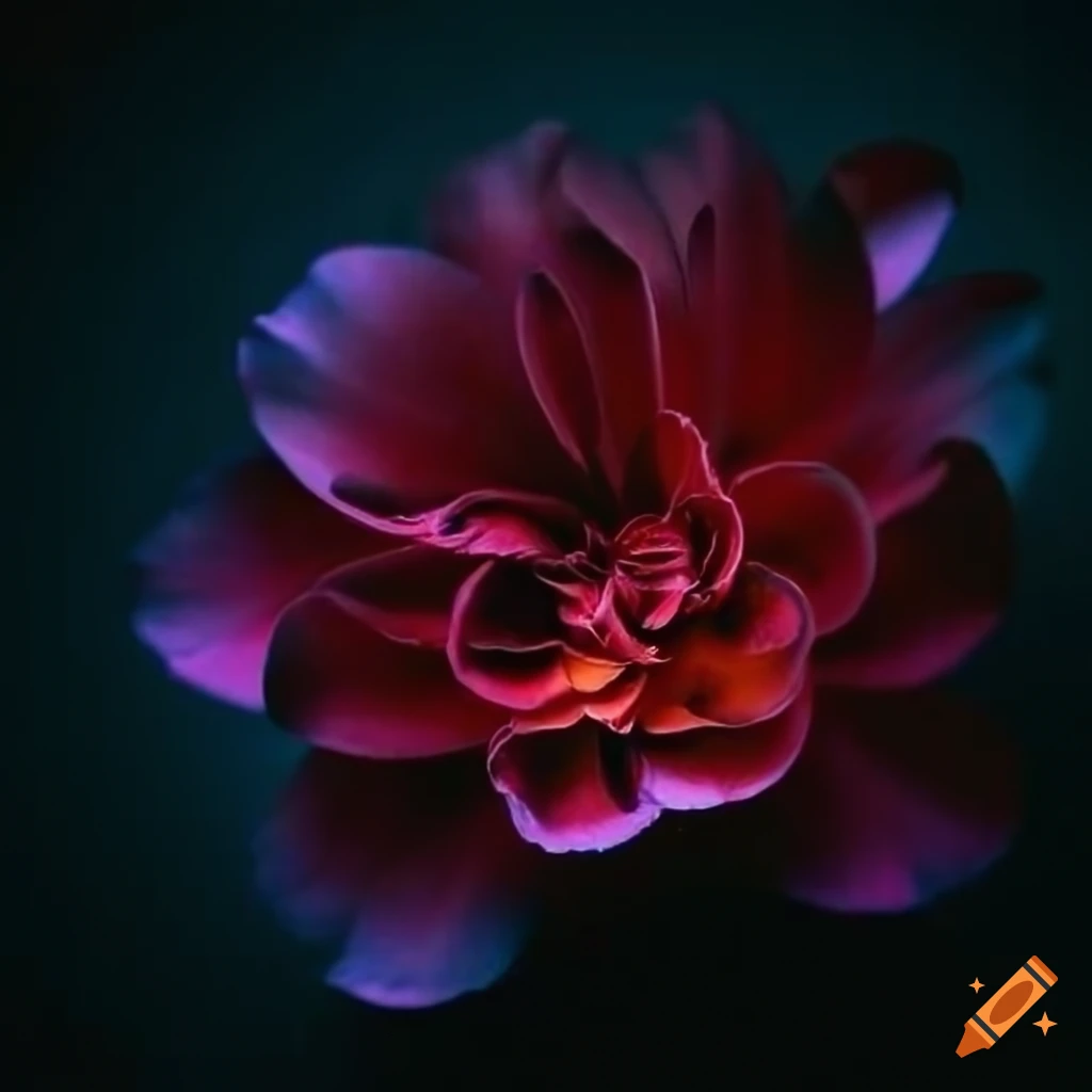 Flower growing in darkness on Craiyon