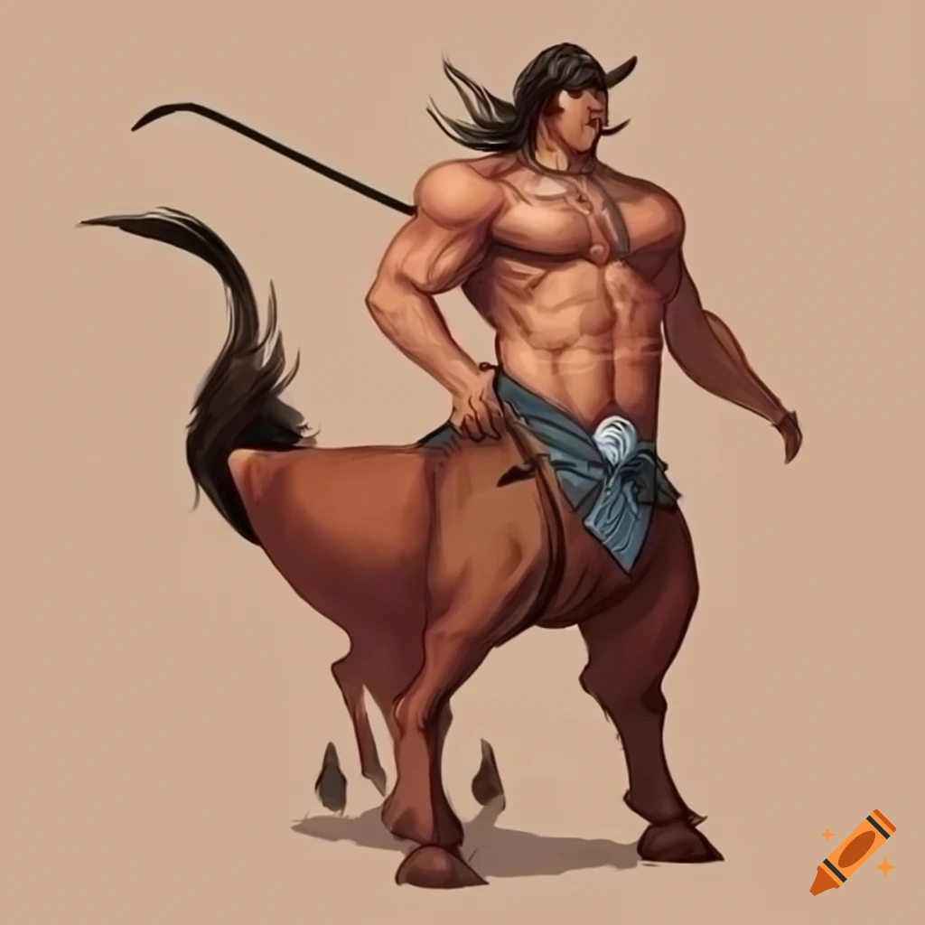 A cowboy, who is a centaur with a cow lower half on Craiyon