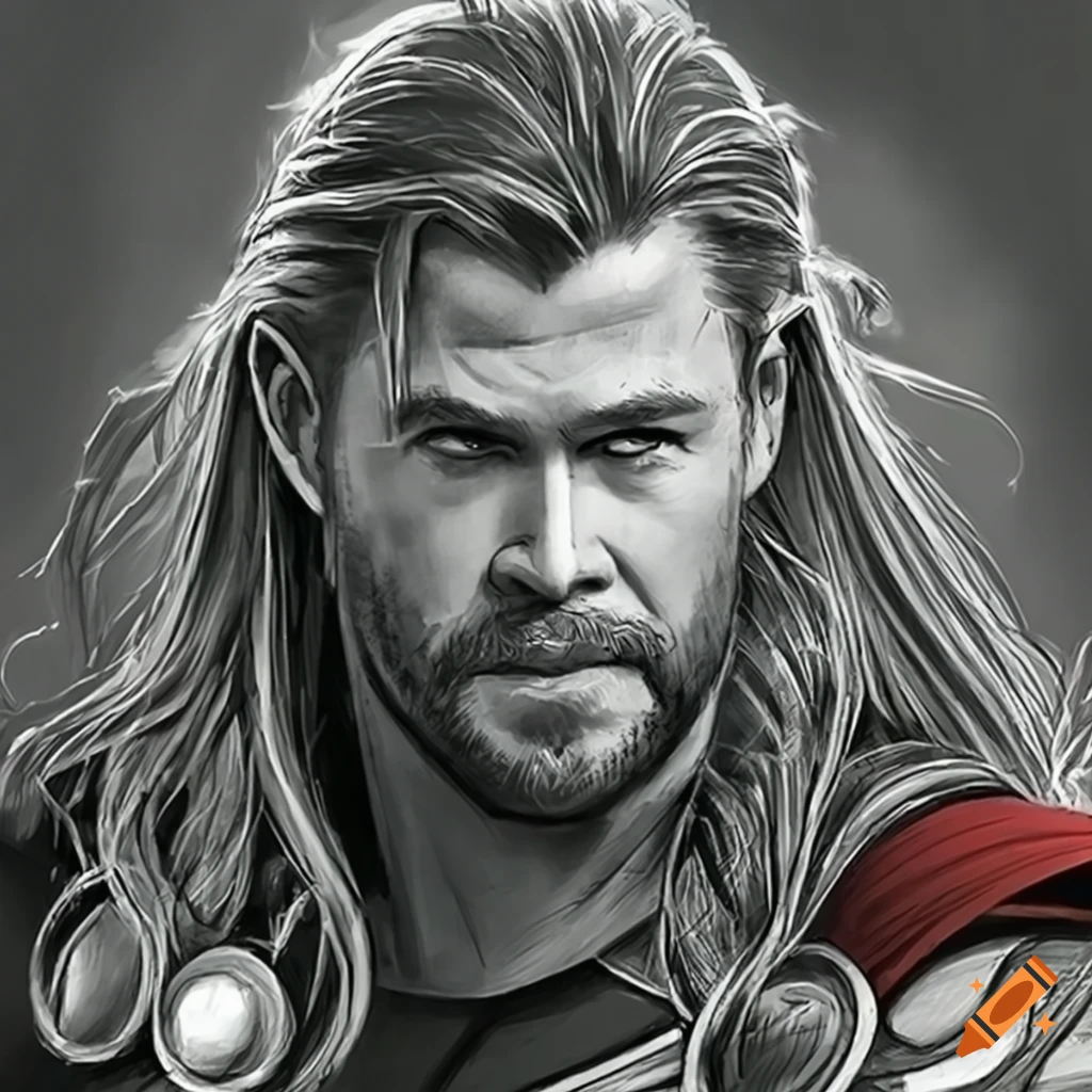 How to draw Thor from the movie 'Thor: Ragnarok' -  https://htdraw.com/wp-content/uploads/2020/03/How-to-d… | Marvel art  drawings, Avengers drawings, Marvel drawings