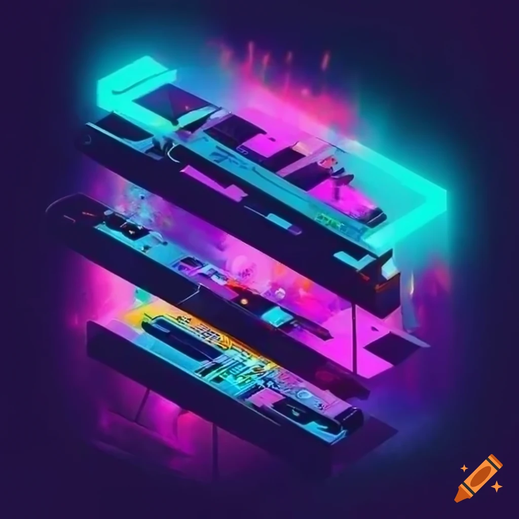 A dynamic and vibrant cover art for an energetic edm track