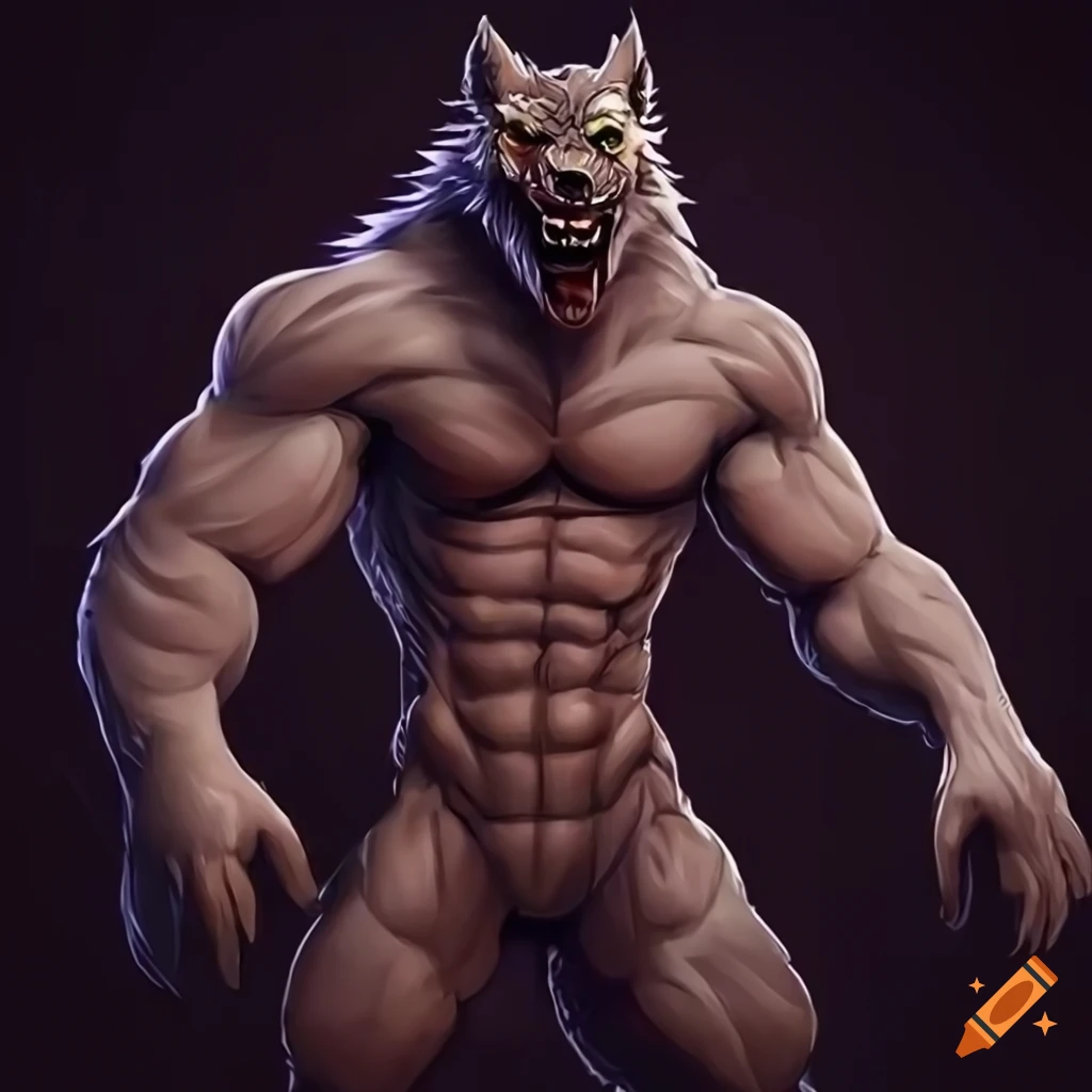 Muscular werewolf